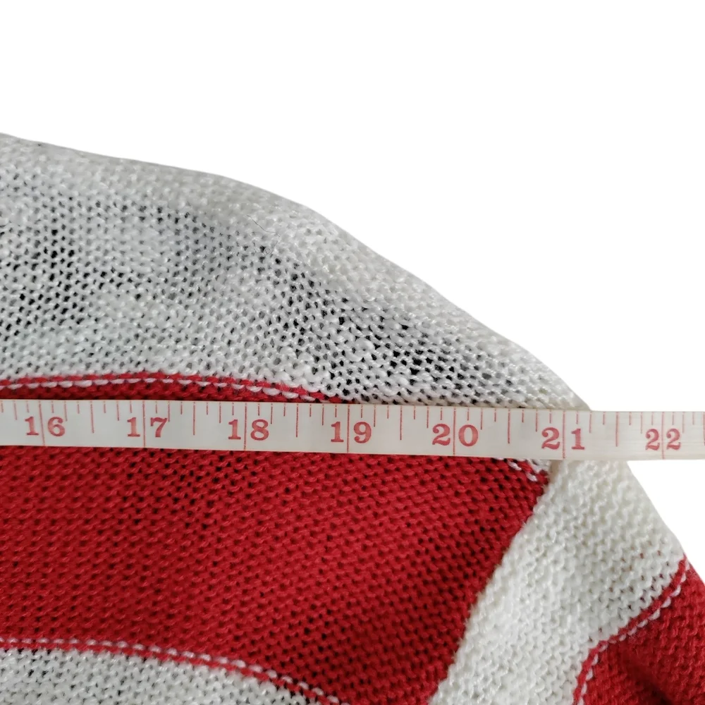 Marled Knit Pullover Sweater Stripe American Flag Size XS Crew Neck Long Sleeve - Picture 6 of 8